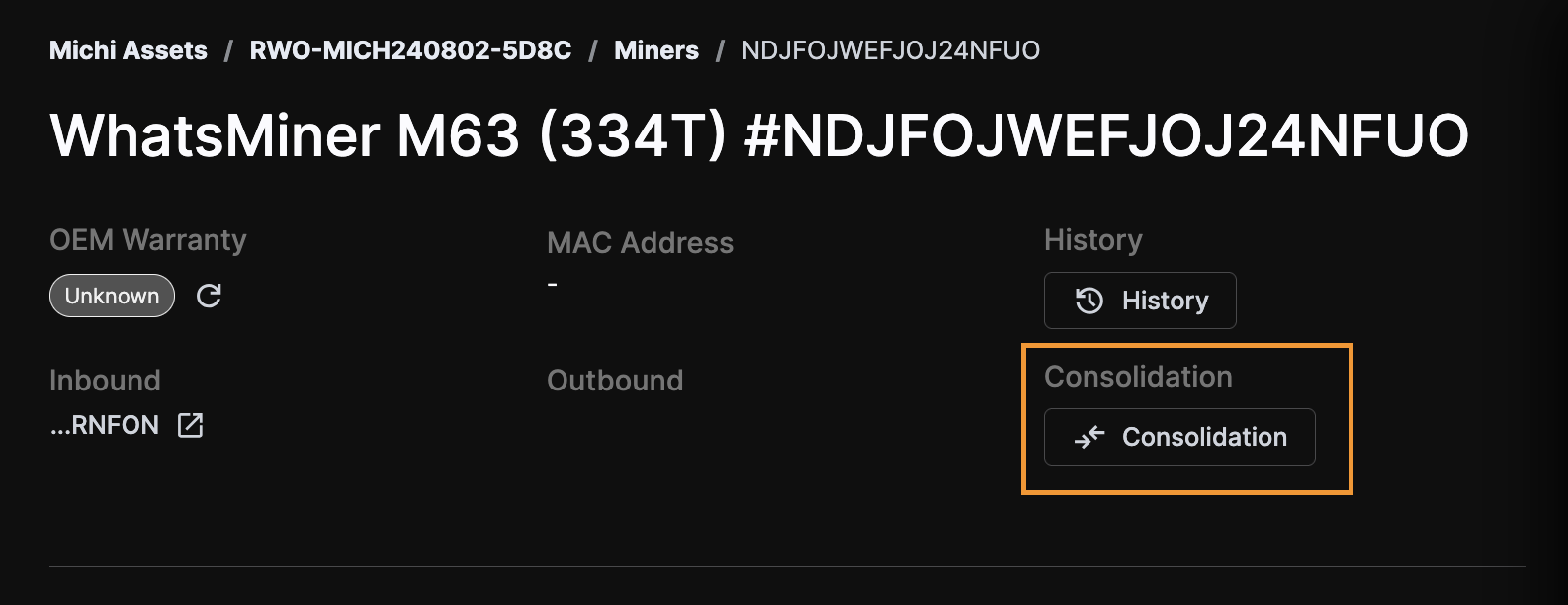 Reaching consolidation from repairs header