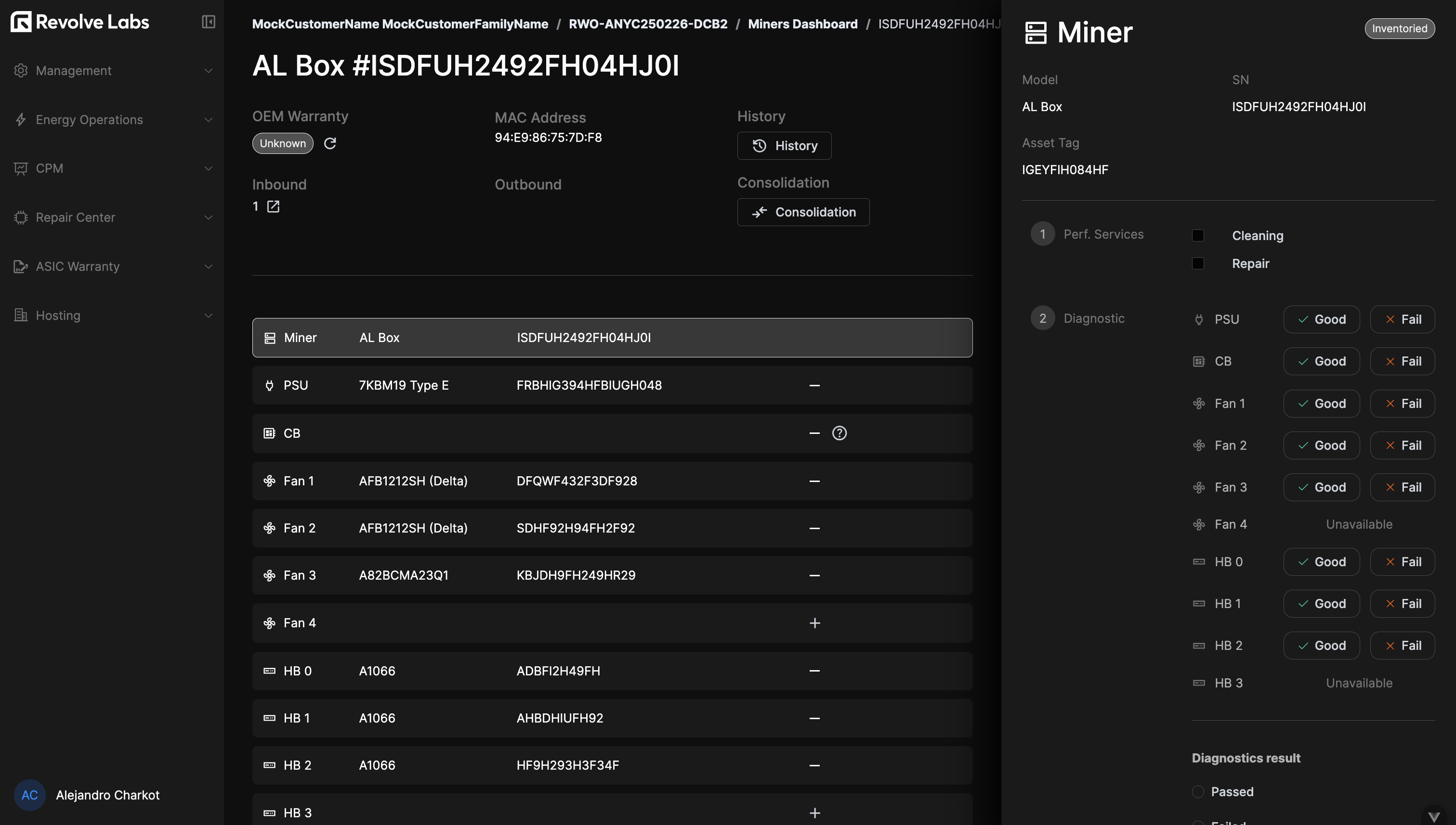 Miners repair screen